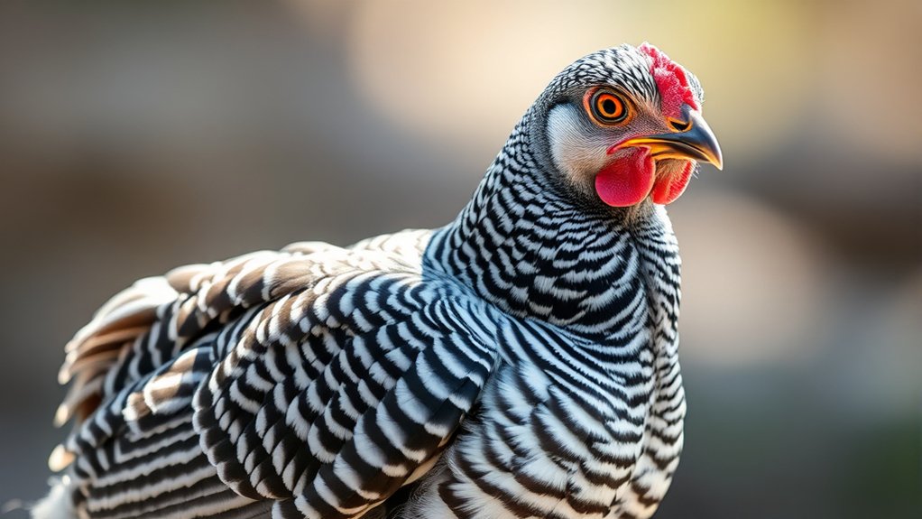 barred black and white feathers