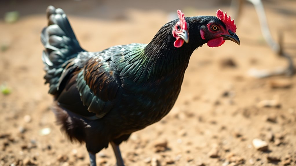 black chickens striking features
