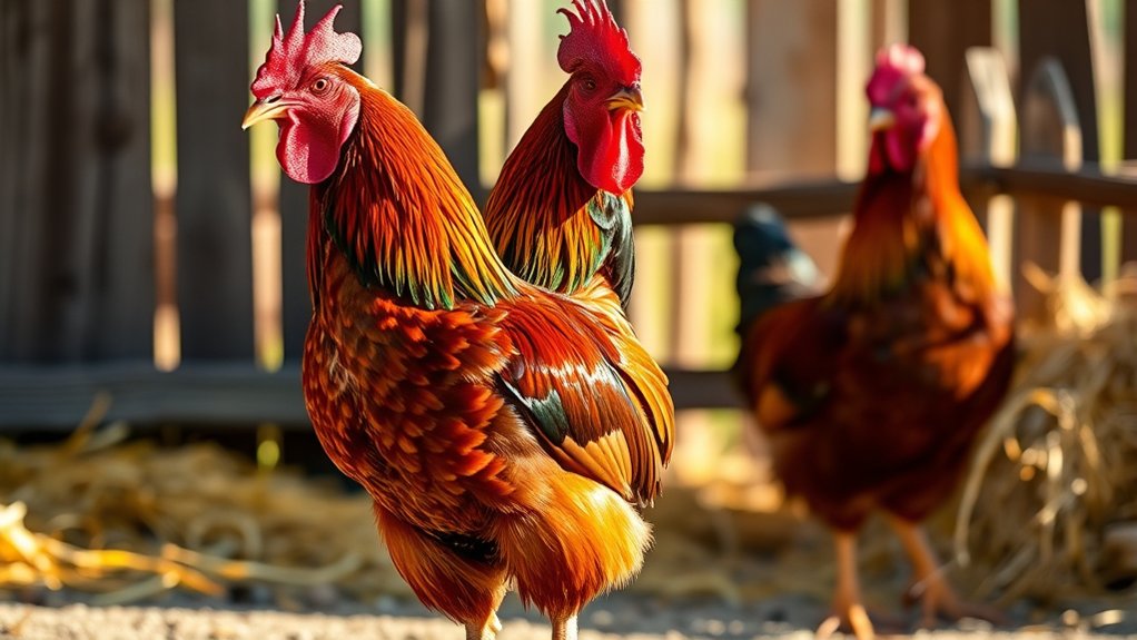 male chickens have prominent features