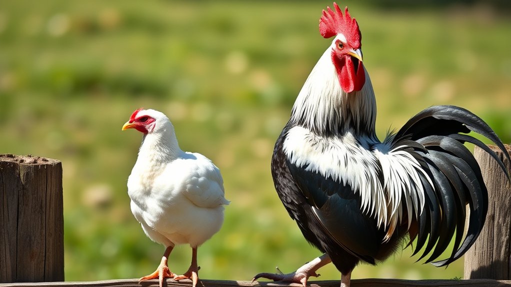 roosters larger hens smaller