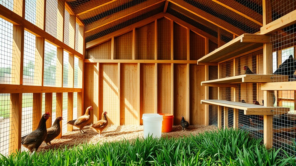 secure comfortable hen housing