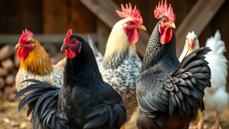 variety of colorful chickens